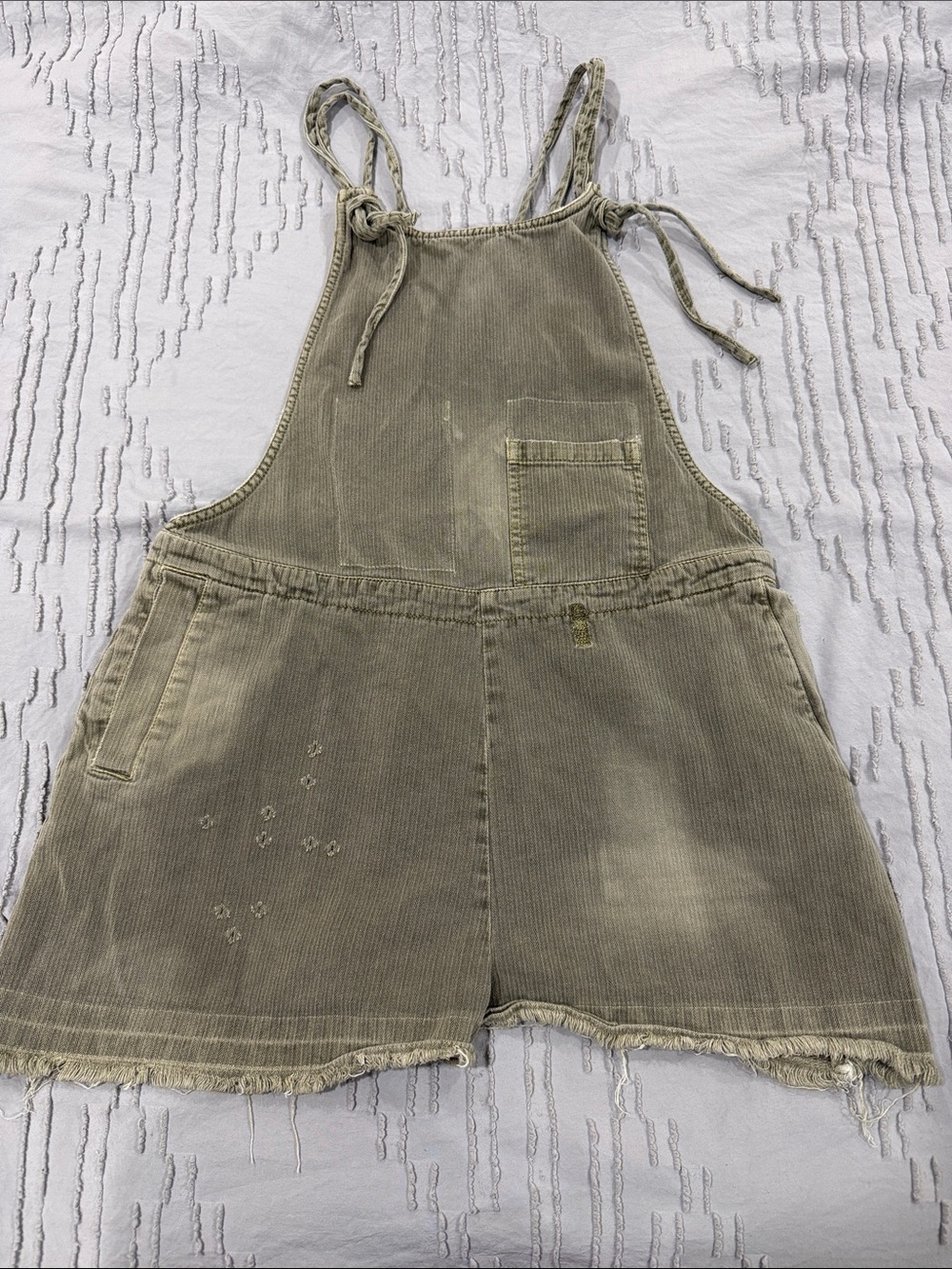 Free People Textured Tie-Shoulder Overall Shorts